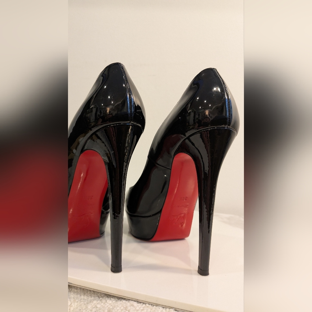 Christian Louboutin Black Patent Leather High Heel Bianca Pumps - Picture 6 of 11